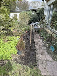 a garden with a lot of dirt and plants